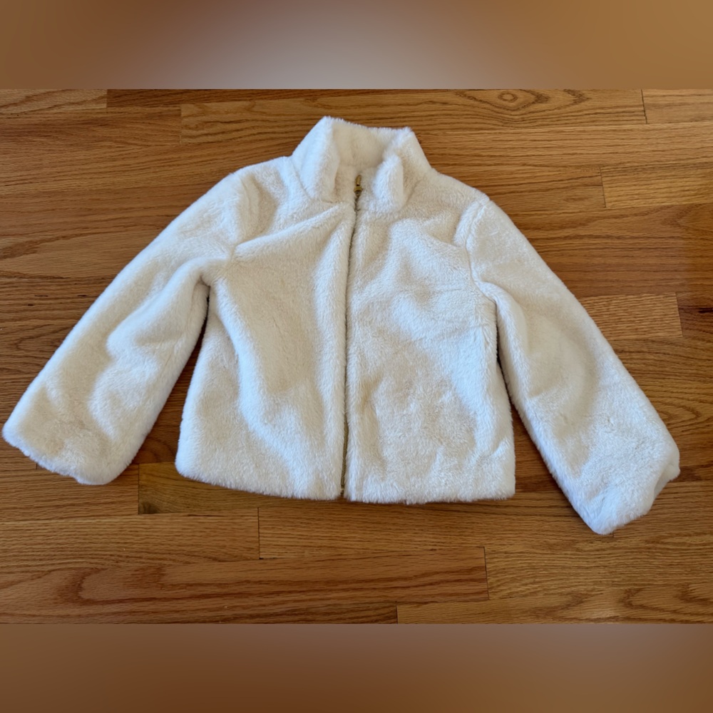 Oshkosh White Faux Fur Jacket - size 6/6x